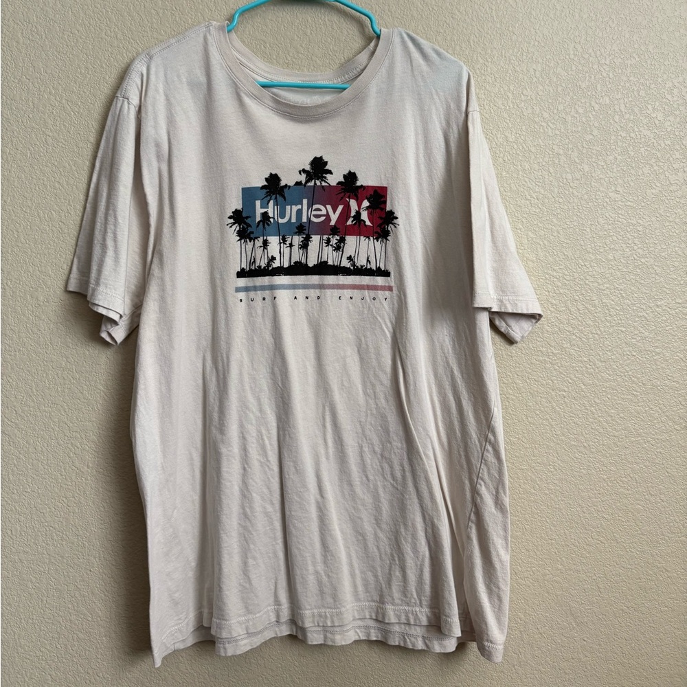 Hurley Beige Palm Tree Graphic Tee